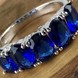 Sterling Silver Blue Sapphire Ring